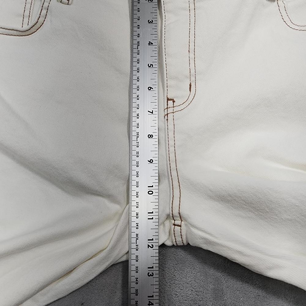 Time And Tru Jeans Womens 20 White Mid Rise Bootcut Slit Hem Stretch Casual - Picture 9 of 13
